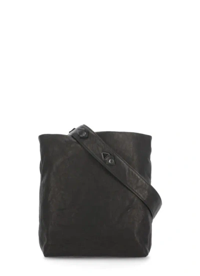 Yohji Yamamoto Leather Shoulder Bag In Black