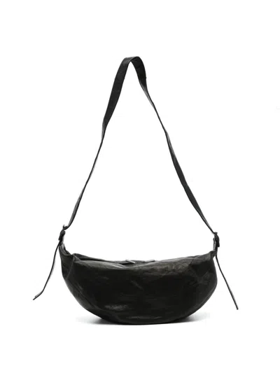 Yohji Yamamoto Leather Shoulder Bag In Black