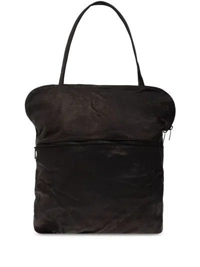 Yohji Yamamoto Leather Tote Bag In Black