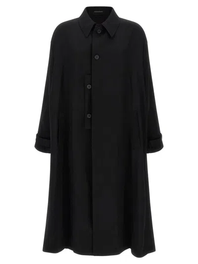 Yohji Yamamoto Light Wool Trench Coat Coats And Trench Coats Black