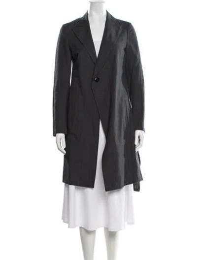 Pre-owned Yohji Yamamoto Linen Coat In Grey