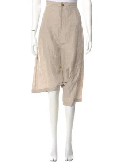 Pre-owned Yohji Yamamoto Linen Straight Leg Pants In Neutral