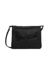 Yohji Yamamoto Logo-embroidered Leather Shoulder Bag In Black