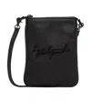 Yohji Yamamoto Logo-embroidered Leather Shoulder Bag In Black