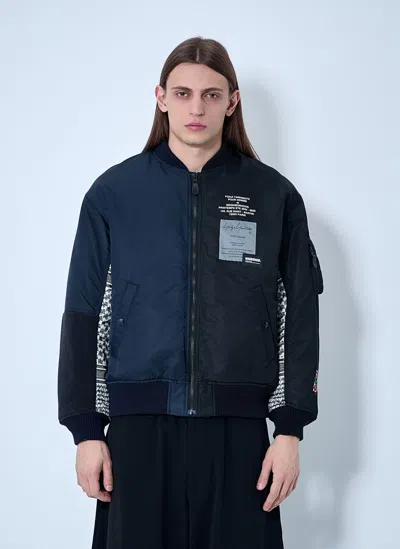 Yohji Yamamoto Contrast-sleeve Bomber Jacket In Black