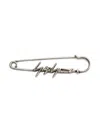 Yohji Yamamoto Logo-plaque Brooch In Silber