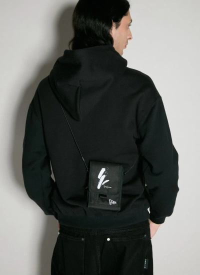 Yohji Yamamoto Logo Print Neck Pouch In Black