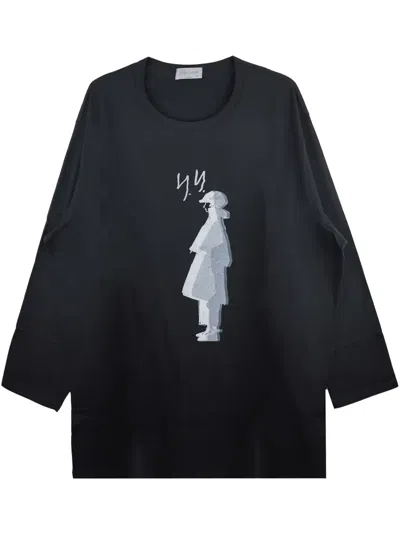Yohji Yamamoto Logo-print T-shirt In Black