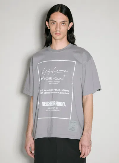 Yohji Yamamoto Logo Print T-shirt In Grey