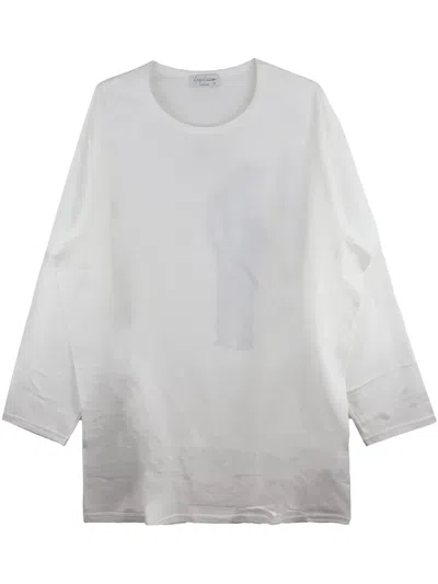 Yohji Yamamoto Logo-print T-shirt In White