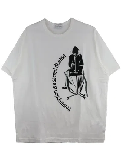 Yohji Yamamoto Logo-print T-shirt In White