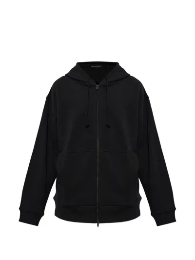 Yohji Yamamoto Logo-embroidered Zip-up Hoodie In Black