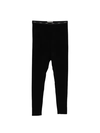 Yohji Yamamoto Logo-waistband Leggings In Black
