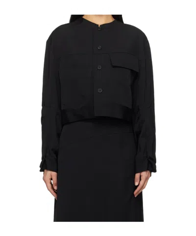 Yohji Yamamoto Long Sleeve Casual Jacket In Black