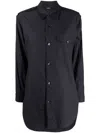Yohji Yamamoto Long-sleeve Cotton Shirt In Blue