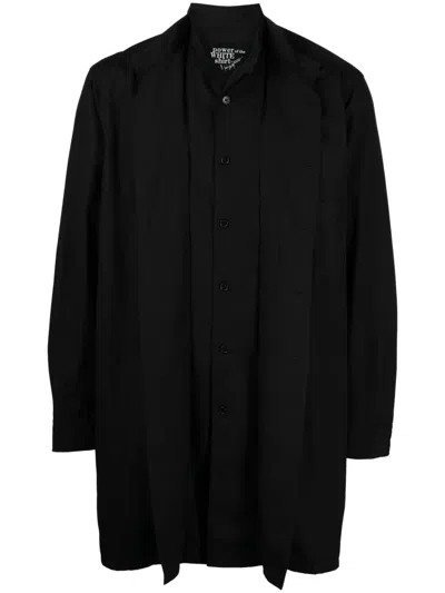 Yohji Yamamoto Long-sleeve Layered Shirt In Black