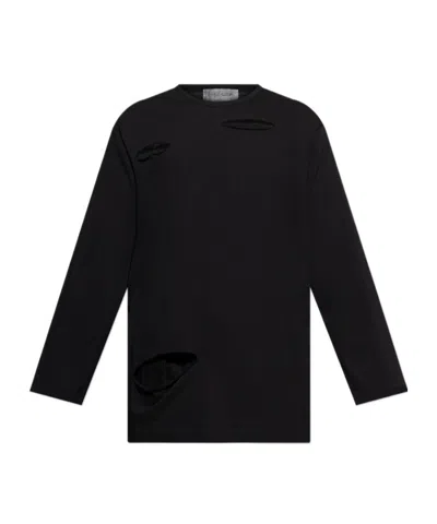 Yohji Yamamoto Long Sleeve T-shirt In Black