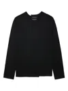 Yohji Yamamoto Long-sleeve Wool T-shirt In Black