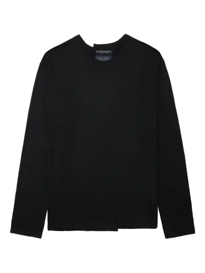 Yohji Yamamoto Long-sleeve Wool T-shirt In Black