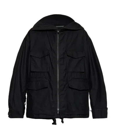 Yohji Yamamoto Long-sleeved Casual Jacket In Black