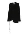 Yohji Yamamoto Long-sleeved Knitted Cardigan In Black