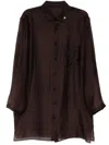 Yohji Yamamoto Long-sleeved Shirt In Braun