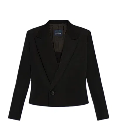 Yohji Yamamoto Long-sleeved Suit Coat In Black