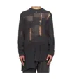 Yohji Yamamoto Gray 5g Randome Damage Processed Sweater In Black