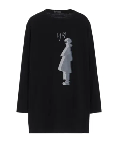 Yohji Yamamoto Long-sleeved T-shirt In Black