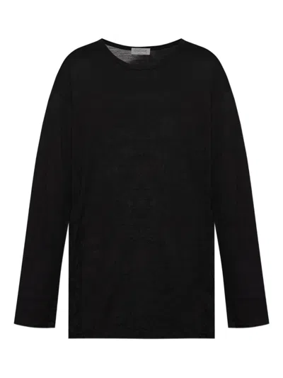 Yohji Yamamoto Long-sleeved T-shirt In Black