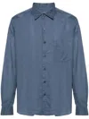 Yohji Yamamoto Long-sleeves Buttoned Shirt In Blue