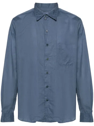 Yohji Yamamoto Long-sleeves Buttoned Shirt In Blue