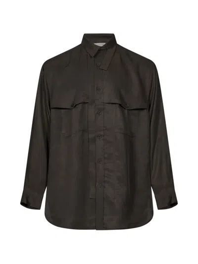 Yohji Yamamoto Long-sleeved Twill Shirt In Green