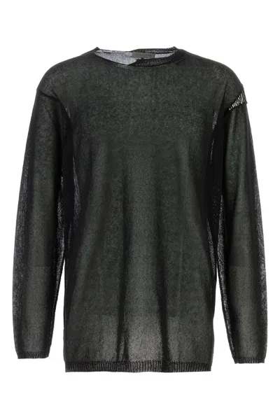 Yohji Yamamoto Black Cotton And Polyester Sweater