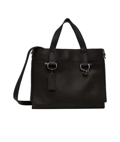 Yohji Yamamoto Magnetic Buckle Shoulder Bag In Black