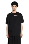 Yohji Yamamoto Man Black T-shirts & Tank Tops In Black
