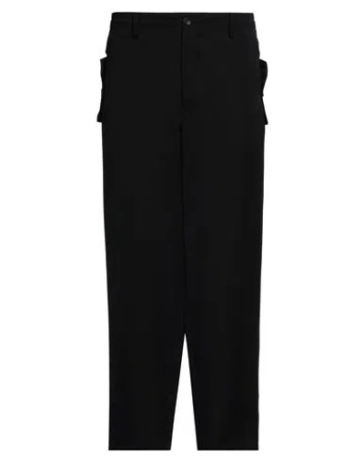 Yohji Yamamoto Man Pants Black Size 3 Wool, Cotton, Linen