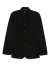 Yohji Yamamoto Mandarin-collar Buttoned Jacket In Black