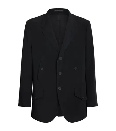 Yohji Yamamoto Matte-shine 3-button Blazer In Black