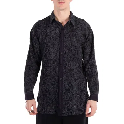 Yohji Yamamoto Men's A-jq Cotton Blend Shirt In Black