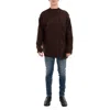 Yohji Yamamoto Men's Brown Round Neck Knit Sweater, Brand Size 3 (large) In Brown
