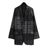 Yohji Yamamoto Men's Check Box Raglan Sleeve Jacket In Black