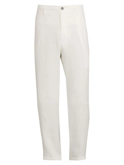 Yohji Yamamoto Men's Side Seam Tuck Trousers In White