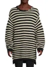Yohji Yamamoto Men's Striped Wool-blend Longline Sweatshirt In Multi