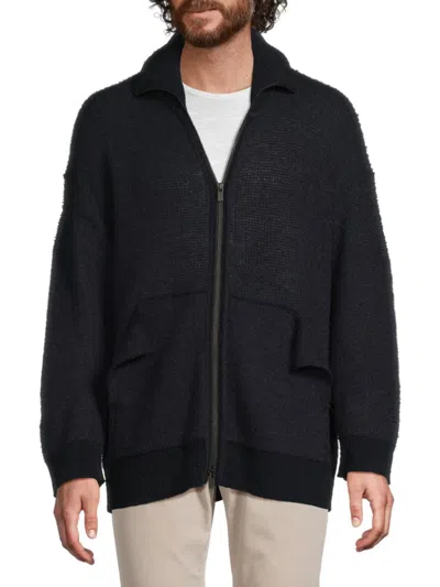 Yohji Yamamoto Men's Wool-blend Zip Cardigan In Blue
