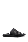 Yohji Yamamoto Low Sandals In Black Leather And Mesh In Black