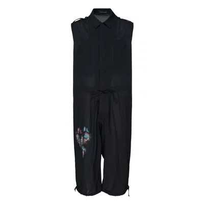 Yohji Yamamoto Graphic-print Sleeveless Jumpsuit In Black