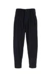 Yohji Yamamoto Straight Leg Denim Trousers With Pockets And Loops In Blue