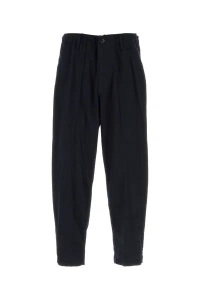 Yohji Yamamoto Straight Leg Denim Trousers With Pockets And Loops In Black