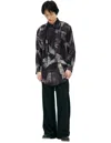 Yohji Yamamoto Monoprint Silk Shirt In Black